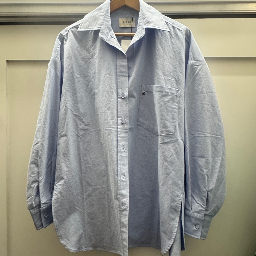 DISSH Light Blue Casual Button-Down Shirt